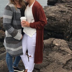 Francesca’s Burnt orange long fall sweater